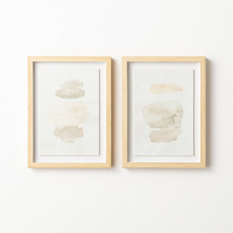 (Set of 2) 12&#34; x 16&#34; Watercolor Abstract Framed Wall Arts - Threshold&#8482; designed wit... | Target