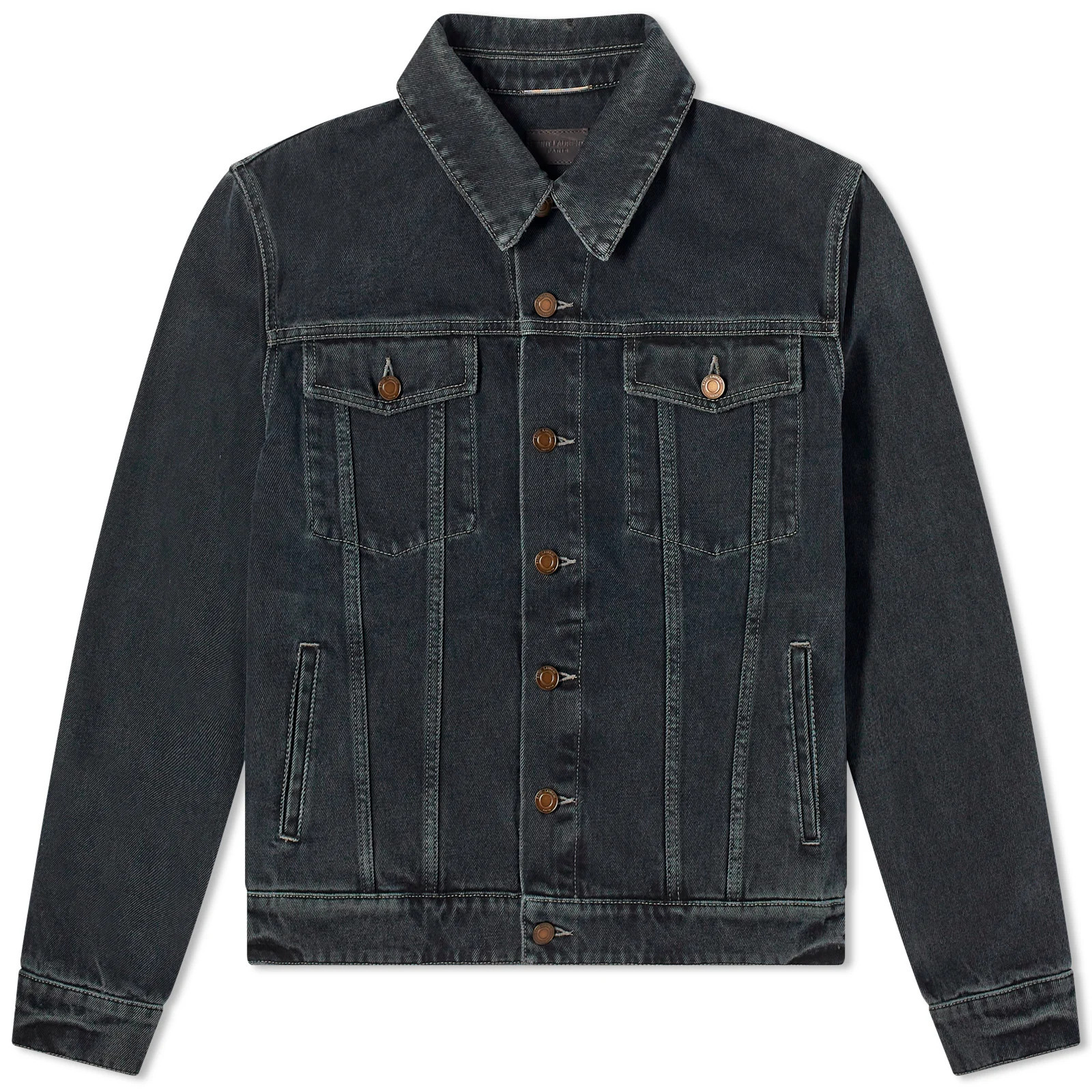 Saint Laurent Men's Classic Denim Jacket Dark Blue Black | END. Clothing