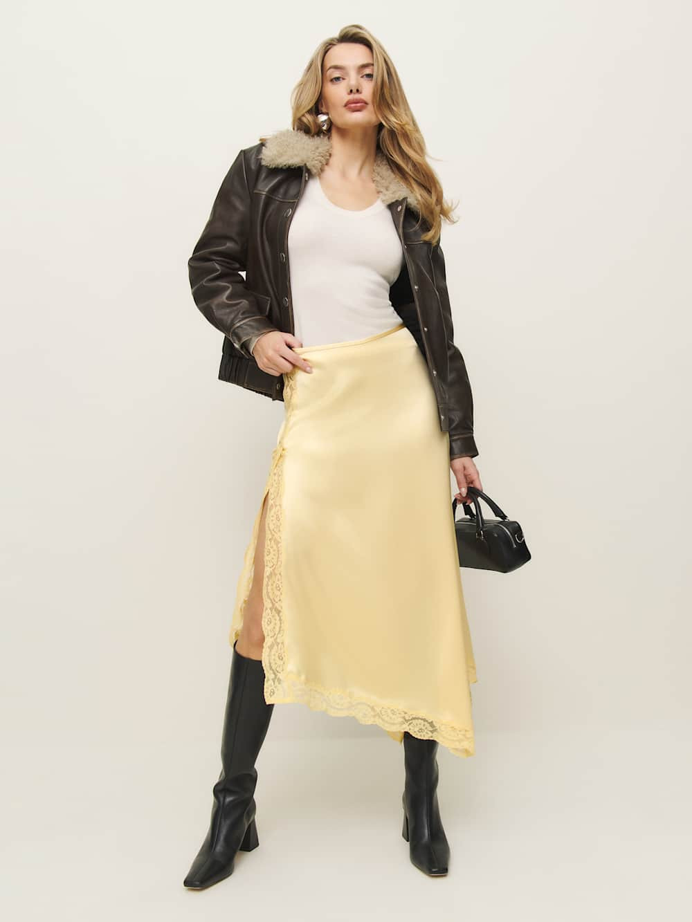 Stacia Satin Skirt | Reformation (Global)