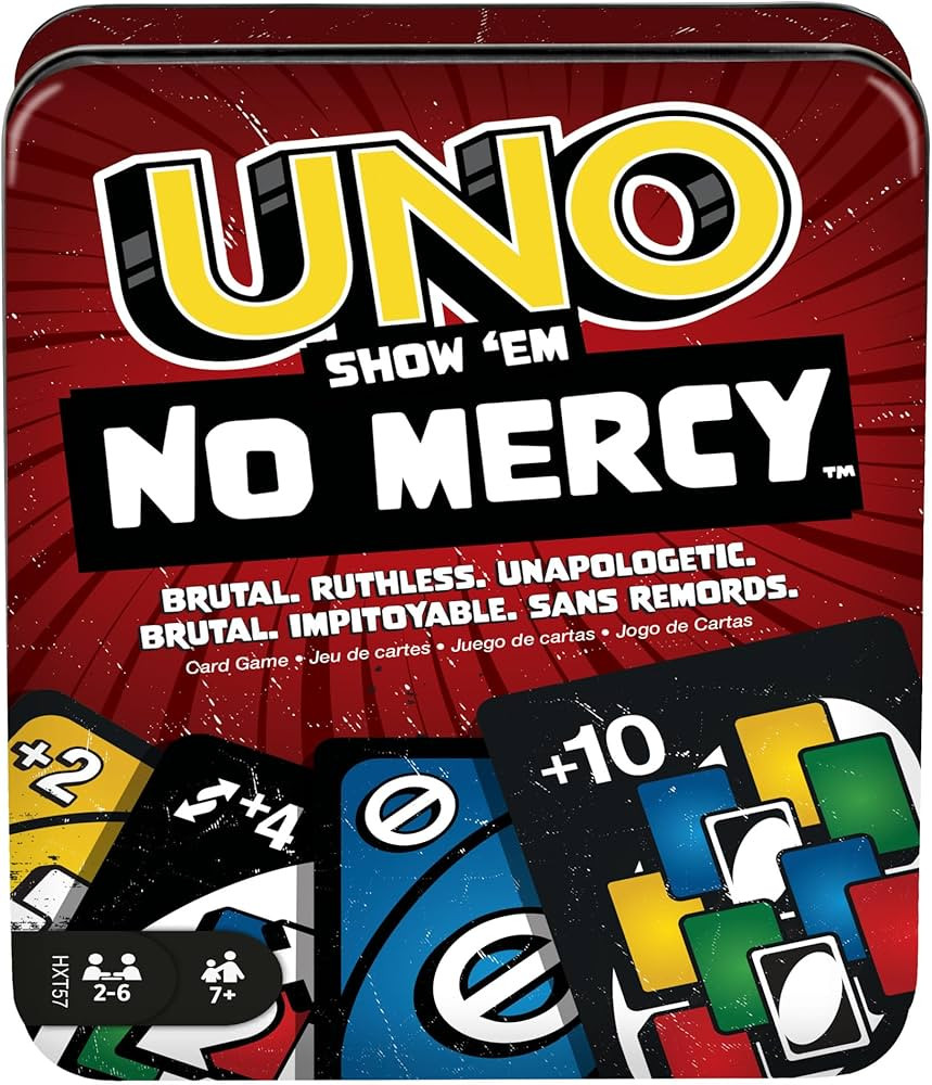 Mattel Games UNO Show ‘em No Mercy Card Game in Storage & Travel Tin for Kids, Adults & Family ... | Amazon (US)