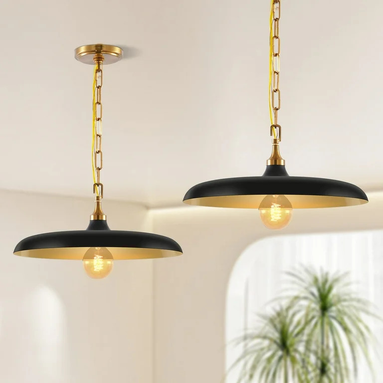 MW Lighting Matte Black&Gold Farmhouse Pendant Light for Kitchen Island,Coffee Shop | Walmart (US)