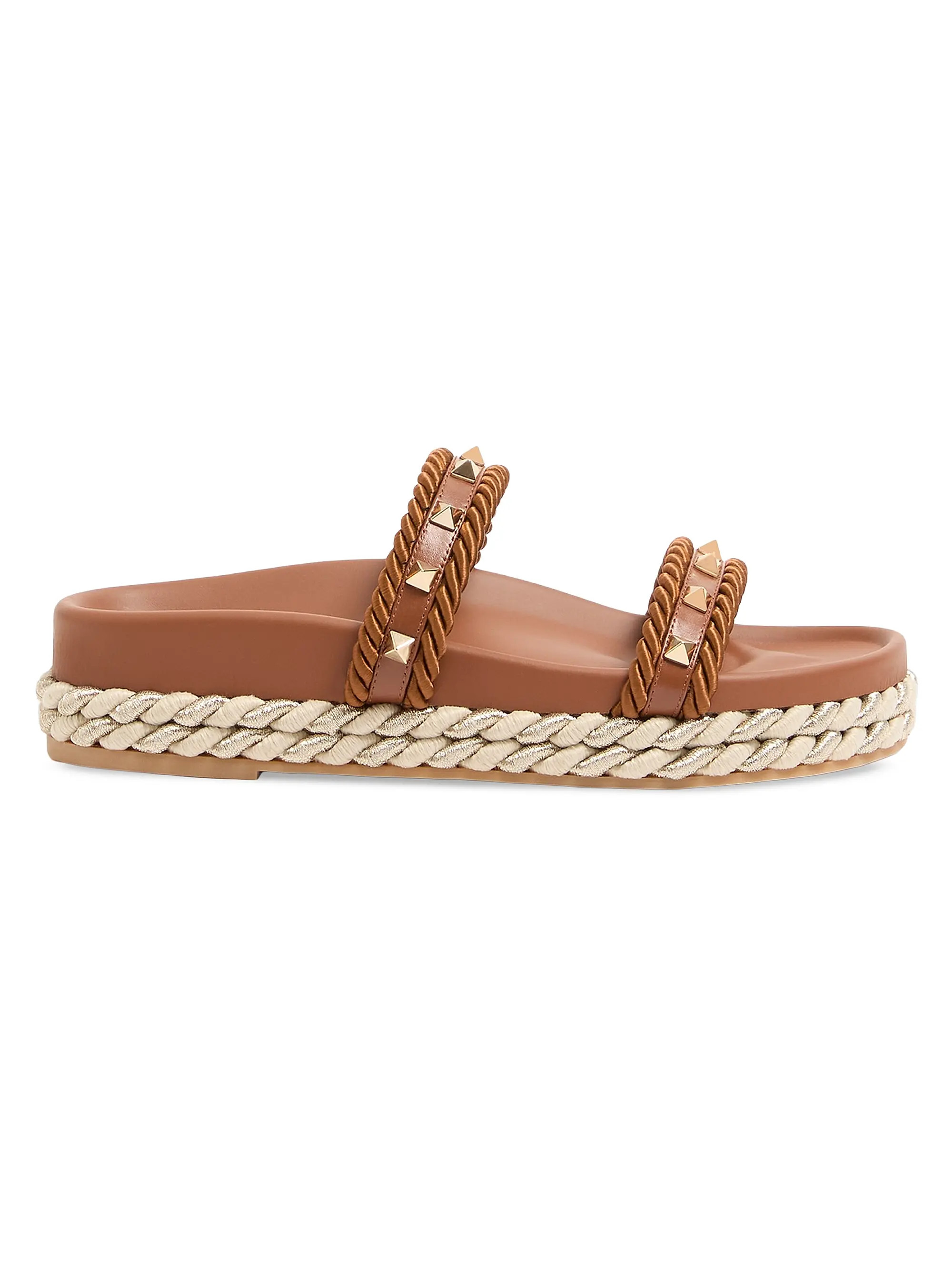 Rockstud Slide 20MM Sandals in Calfskin | Saks Fifth Avenue