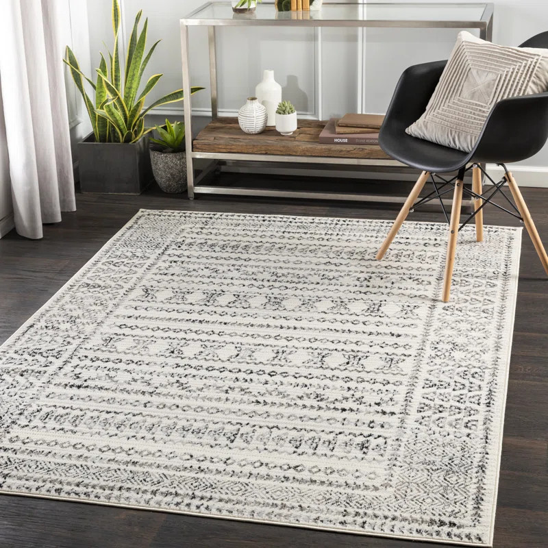 Kace Southwestern Gray/Black/Ivory Area Rug | Wayfair Professional