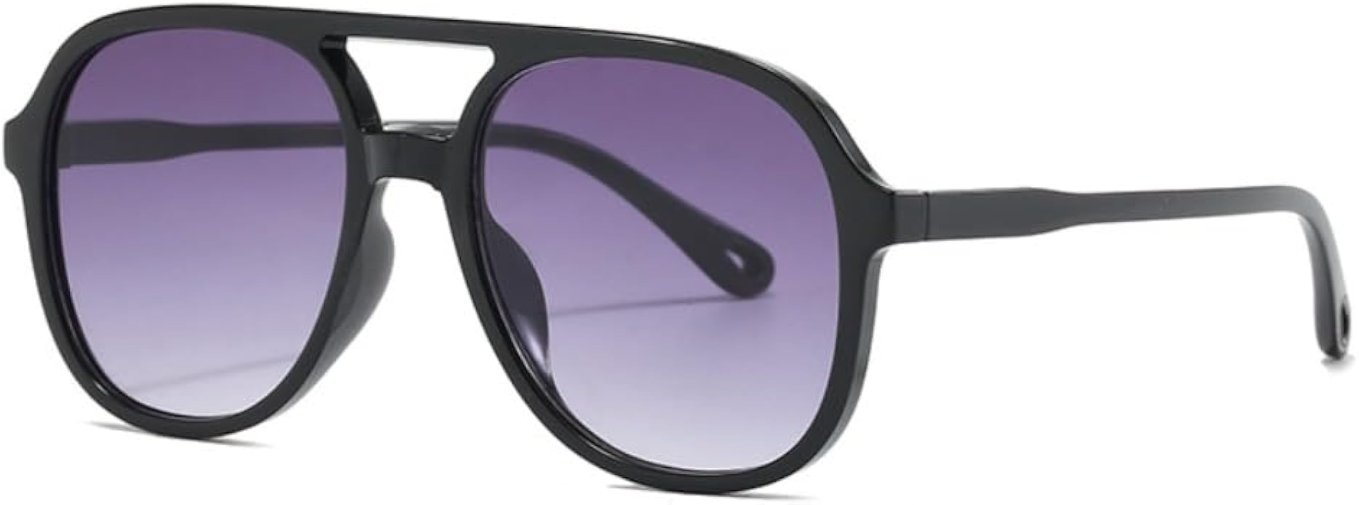 Oversized Aviator Sunglasses for Men & Women - Retro Pilot Frame with Gradient/Tinted Lenses, UV ... | Amazon (US)
