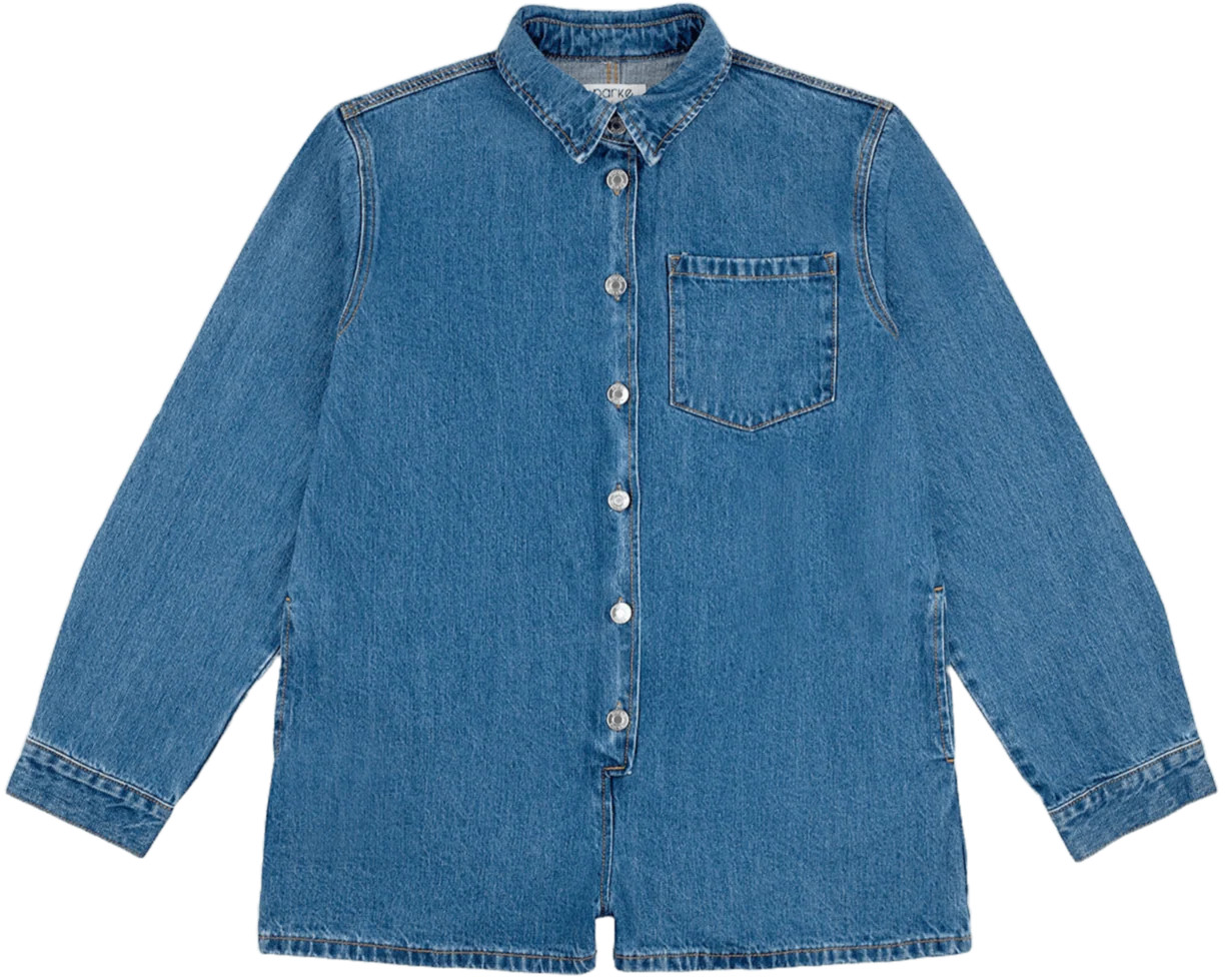 Long Sleeve Denim Romper | Parke