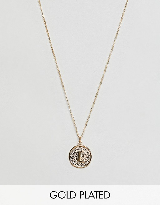 Ottoman Hands - Collier avec pendentif lettre L plaqué or | ASOS FR