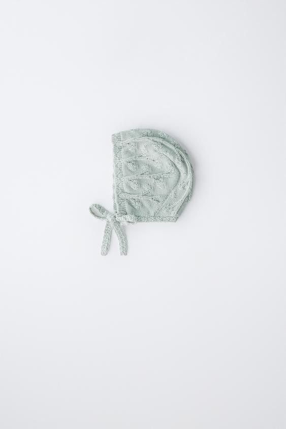 KNIT BONNET WITH LINEN | Zara US