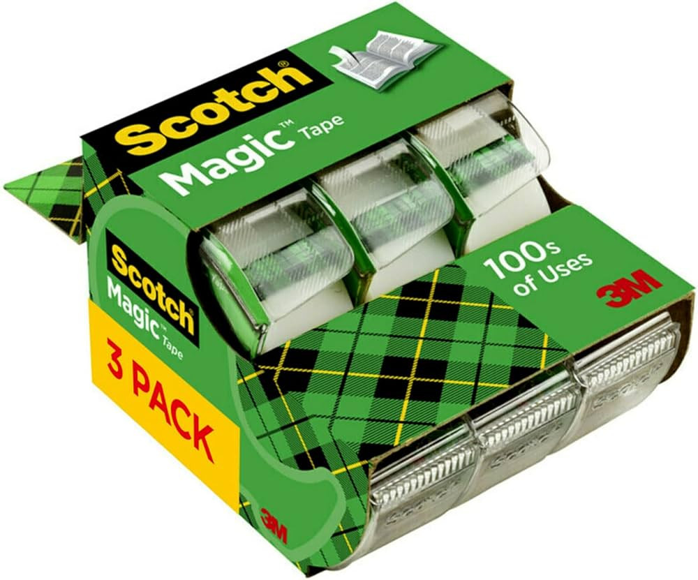 Scotch Magic Tape, Repair Christmas Cards and Use as Holiday Gift Wrap Supplies for Christmas, 3/... | Amazon (US)