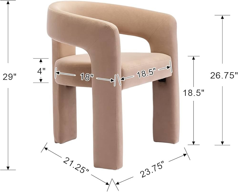 Wahson Modern Accent Dining Chair Set of 4, Velvet Upholstered Barrel Kitchen Chair, Assembled Ar... | Amazon (US)