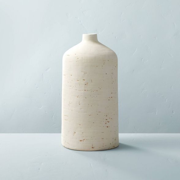 16&#34; Distressed Ceramic Vase Natural Cream - Hearth &#38; Hand&#8482; with Magnolia | Target