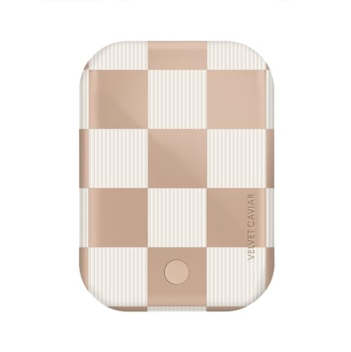 VELVET CAVIAR Battery Pack Compatible with MagSafe - Magnetic Portable Power Bank with USB-C Cable - Slim Charger for iPhone 12 13 14 15 - Fast Charging 5000 mAh (Nude Checkered) | Amazon (US)