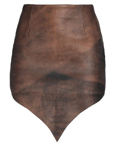 Baia Woman Mini skirt Brown Size 4 Leather | YOOX (US)