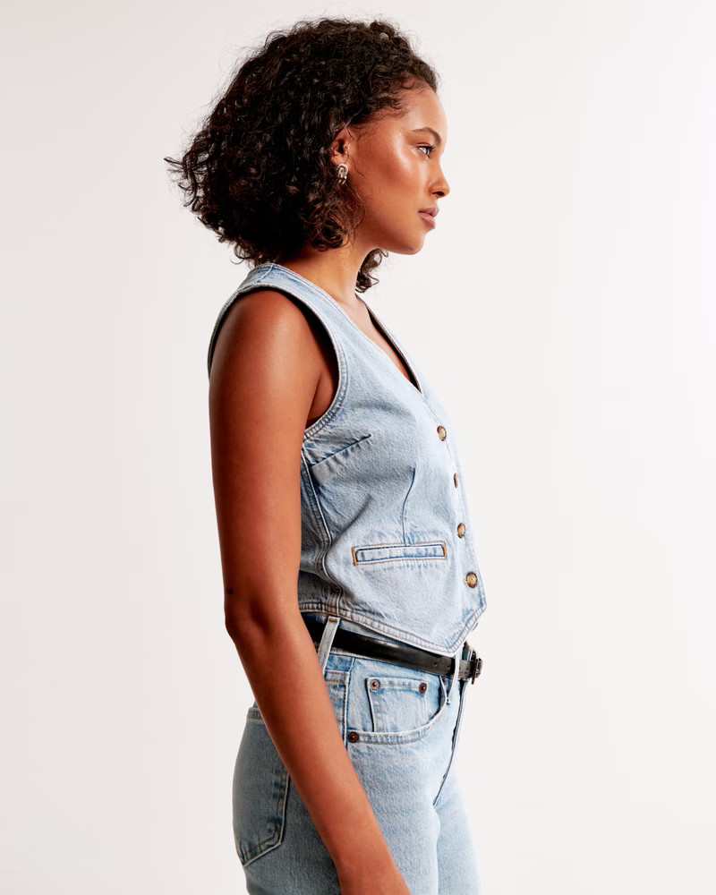 The A&F Mara Denim Vest | Abercrombie & Fitch (US)