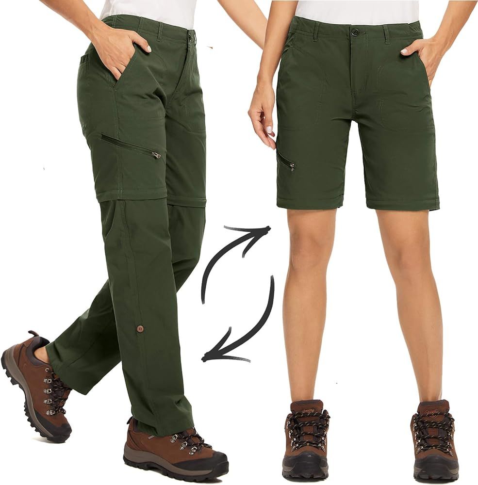 Women's Hiking Pants Convertible Quick Dry Zip Off Capri Lightweight Shorts Safari Waterproof Pan... | Amazon (US)