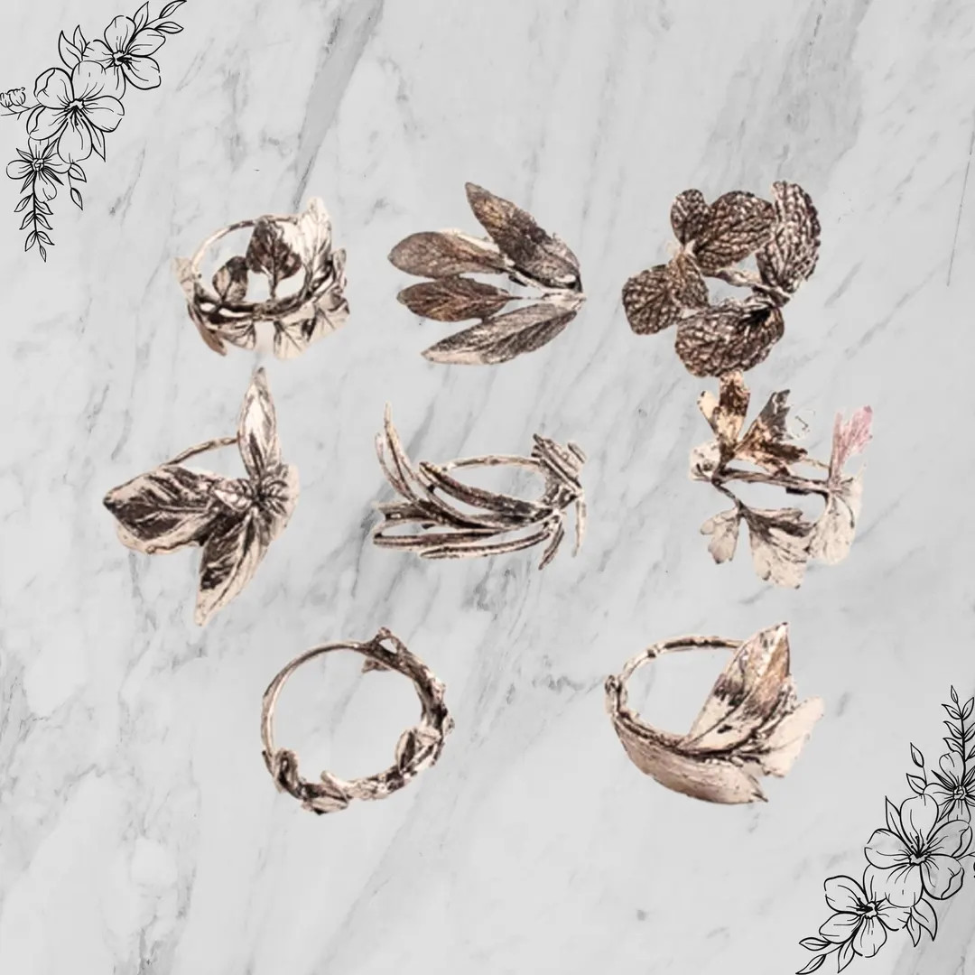 Herb Napkin Ring Set of 8 for All Occasions Thanksgiving New Year's Christmas Leaf Napkin Ring. M... | Etsy (US)