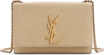 Small Kate Croc Embossed Leather Shoulder Bag | Nordstrom