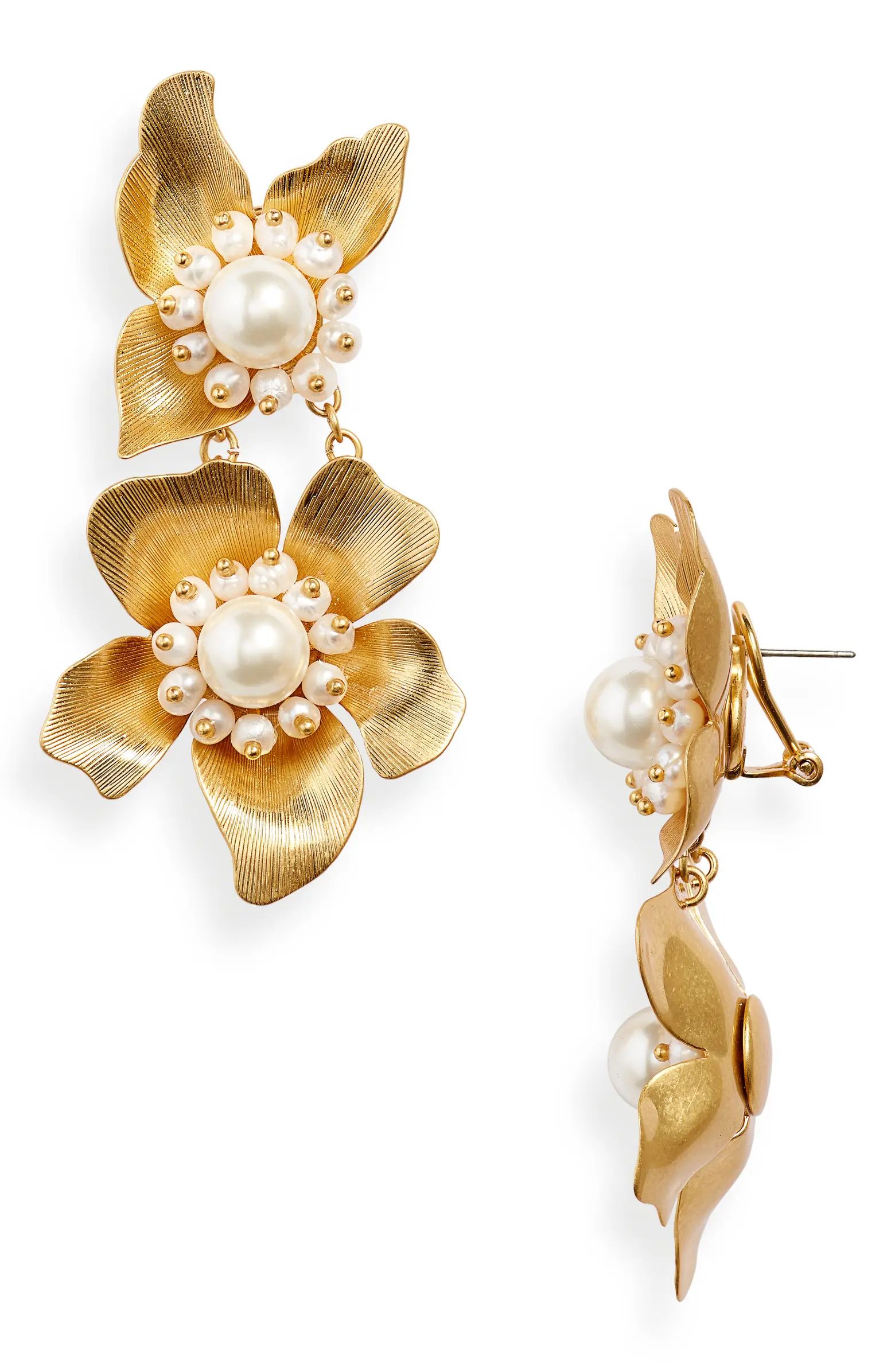 freshwater pearl statement drop earrings | Nordstrom