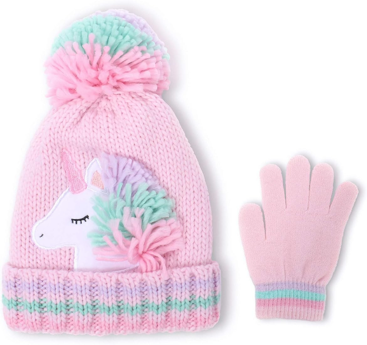 accsa Toddler Kids Girl Novelty Colorful Knit Unicorn Pony Beanie Hat Age | Amazon (US)