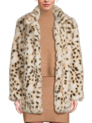 Priscilla Faux Fur Leopard-Print Mid-Length Coat | Saks Fifth Avenue OFF 5TH
