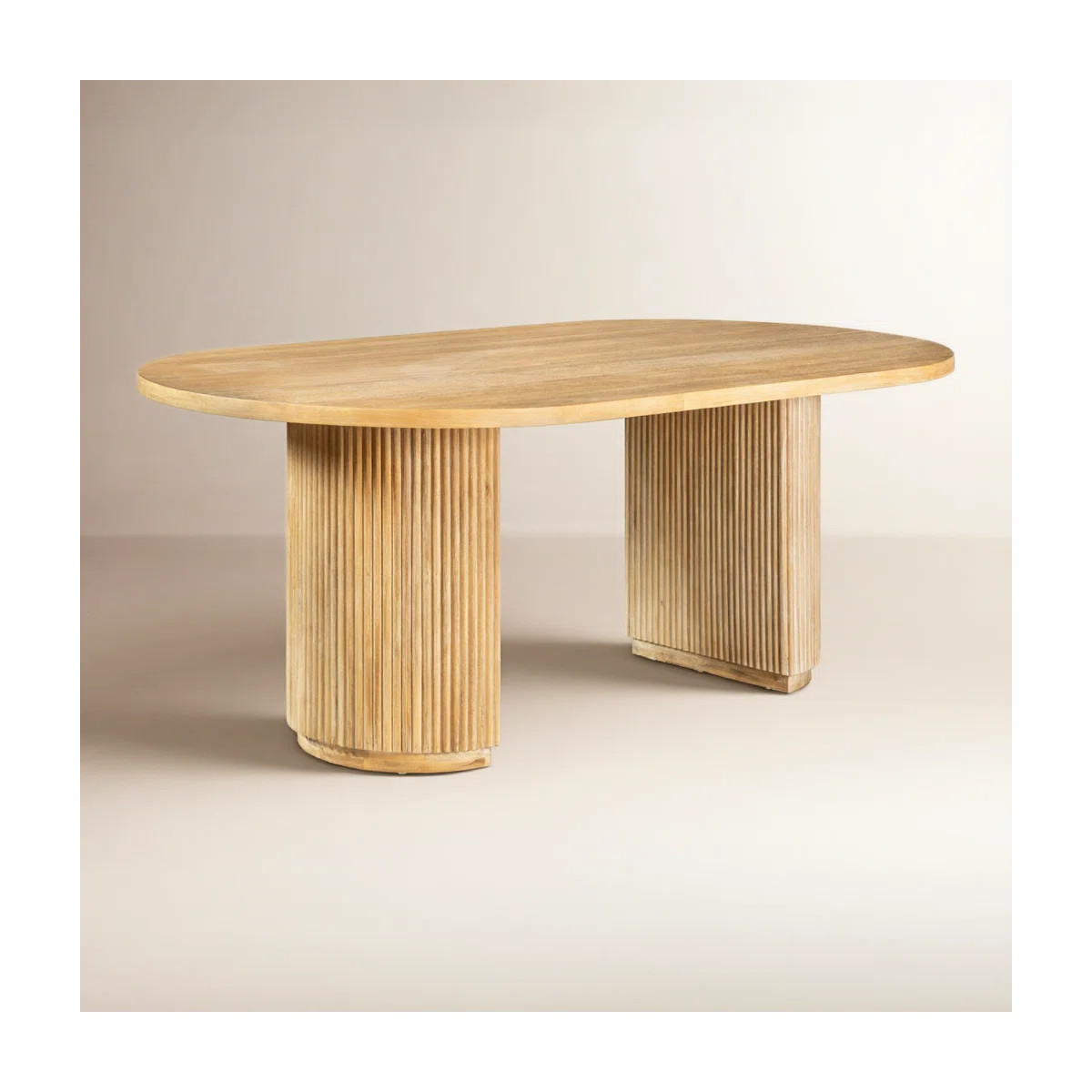 Fitzroy - Modern Natural Acacia Oval Dining Table | Wayfair North America