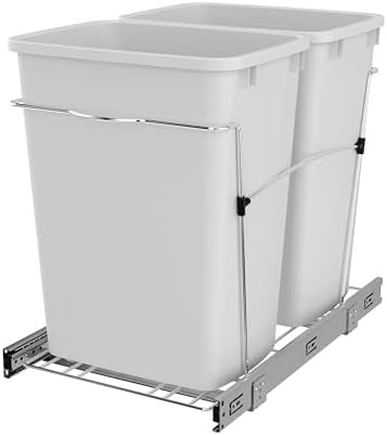 Rev-A-Shelf RV-18KD-11C S Double Pullout Trash Can for Kitchen Cabinets 35 Qt Garbage Recycling B... | Amazon (US)