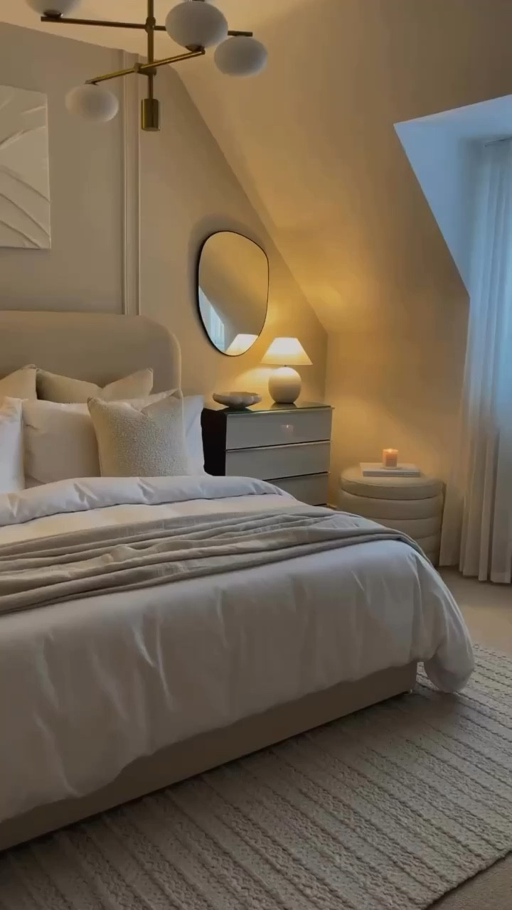 Dreamy Monochromatic bedroom 🤍 #monochromatic #aestheticdecor 

#LTKVideo #LTKStyleTip #LTKHome