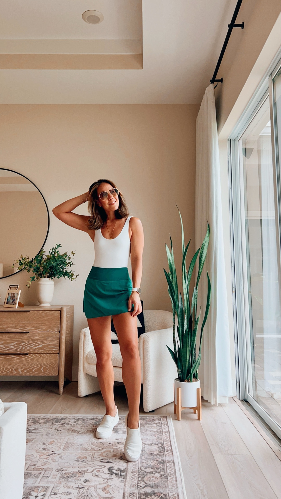 𝙎𝙝𝙖𝙧𝙞𝙣𝙜 𝟑 𝘼𝙢𝙖𝙯𝙤𝙣 𝙖𝙩𝙝𝙡𝙚𝙞𝙨𝙪𝙧𝙚 𝙛𝙞𝙣𝙙𝙨 𝙄’𝙫𝙚 𝙗𝙚𝙚𝙣 𝙡𝙤𝙫𝙞𝙣𝙜 𝙡𝙖𝙩𝙚𝙡𝙮 👟✨ Perfect for errands, grocery runs, or cheering on the kids at their weekend games—cute and comfy.

1️⃣ Pleated tennis skort – flat front with pleats in the back for the most flattering fit. Built-in biker shorts with rubber hems so they stay put. Wearing the green here but I also grabbed the white (and it comes in tons of colors).

2️⃣ Flared leggings – buttery soft and smooth, these hug in all the right places. I’m going to need them in all the colors!! 

3️⃣ Tennis dress with wrap skirt – love this brown for fall. High neck, scoop back, and comes with shorts + a tie wrap skirt that’s so flattering.

Which one would you add to cart?!🛍️🛒? 1, 2, or 3?!💕 

#LTKStyleTip #LTKOver40 #LTKActive