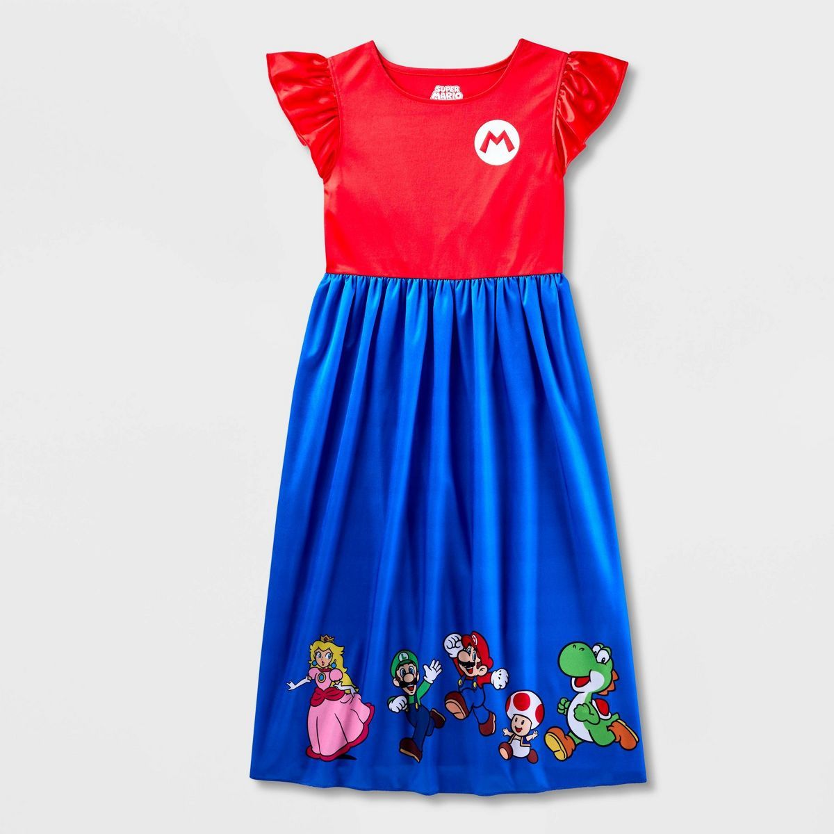 Girls' Super Mario Fantasy NightGown - Blue | Target