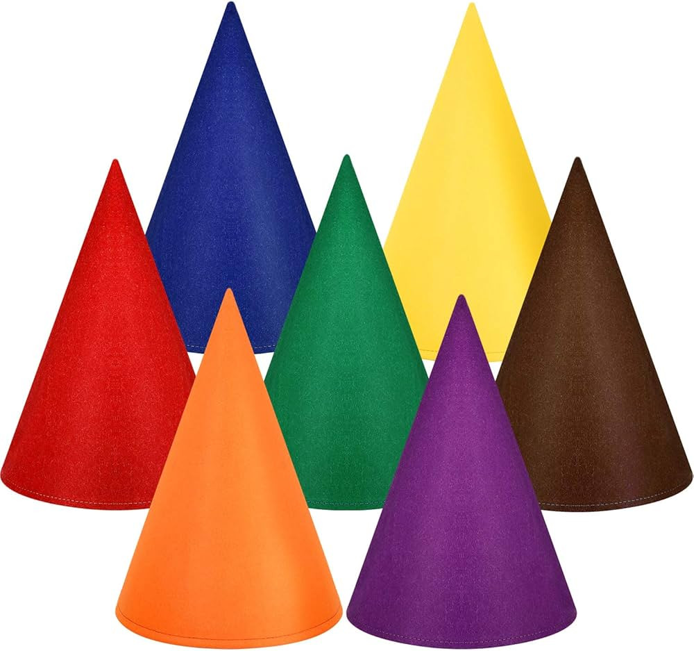 SATINIOR 7 Pcs Gnome Hat Felt Crayon Costume Hat Dwarf Christmas Elf Cone Hats for Halloween Cosp... | Amazon (US)