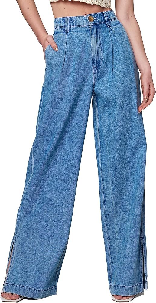 [BLANKNYC] Womens Luxury Clothing Pleated Denim Jeans Trouser, Comfortable & Stylish Pants | Amazon (US)