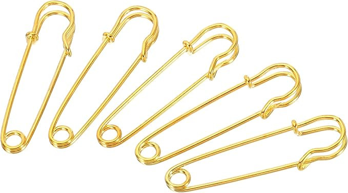 MECCANIXITY Safety Pins 1.5 Inch Large Metal Sewing Pins for Blankets Skirts Crafts Brooch Making... | Amazon (US)