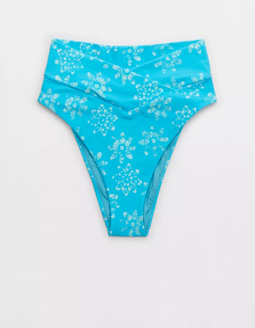 Aerie Crossover High Cut Cheeky Bikini Bottom | American Eagle Outfitters (US & CA)