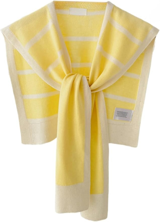 Women's Sweater Shawl Wraps Fisherman Aesthetic Triangle Striped Sweater Scarf Top Downtown Girl ... | Amazon (US)