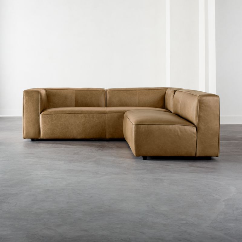 Lenyx 2-Piece Leather Sectional + Reviews | CB2 | CB2