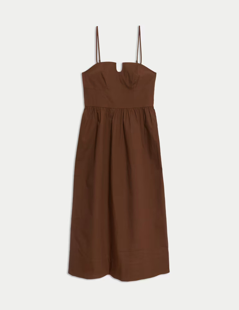 Cotton Rich Midi Waisted Dress | Marks & Spencer (UK)