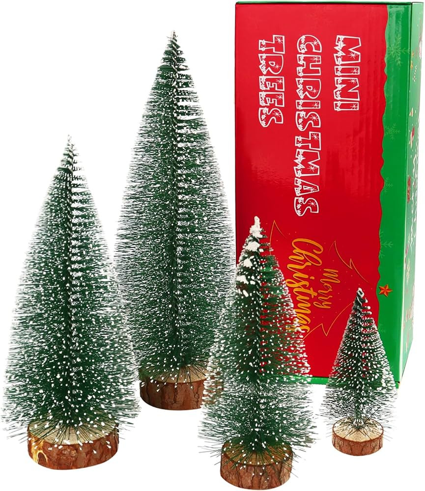 Bottle Brush Trees, Christmas Decor, Small Christmas Trees for Tabletop, Christmas Decorations In... | Amazon (US)