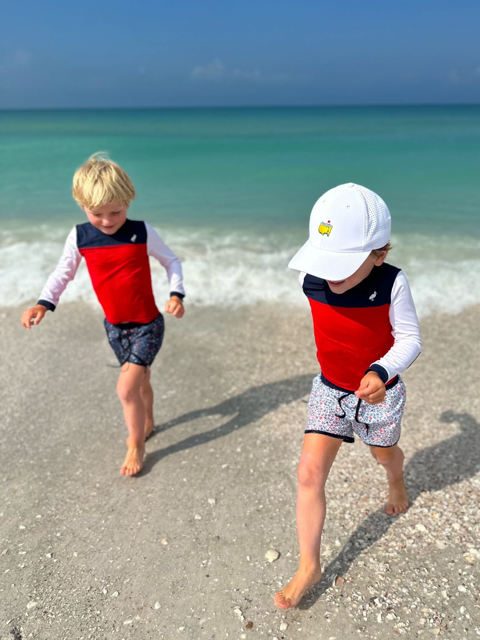 Sun safe swim - with options for the whole family to coordinate!

Sizing Info: the boys are both wearing a size 7/8 in the boardies. The rashguards are sold out, unfortunately! 

#LTKswim #LTKfamily #LTKstyletip