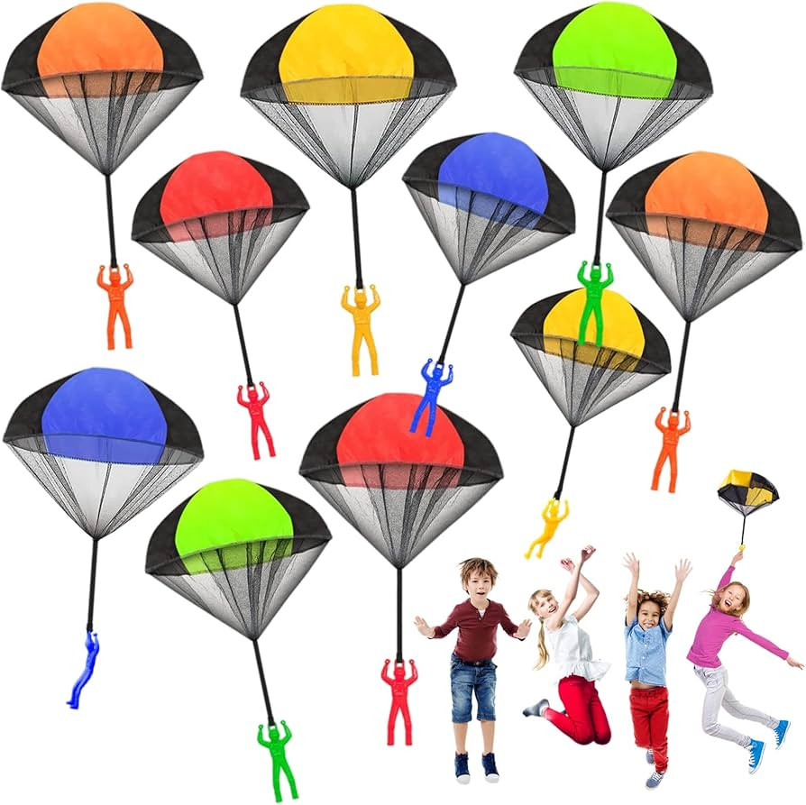 Juuxncgv 10 Pack Parachute Toy,Tangle Free Throwing Toy Parachute,Outdoor Toss It Up Flying Toys ... | Amazon (US)