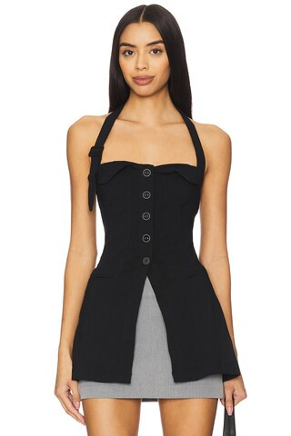 Free People Ginger Halter Vest in Black from Revolve.com | Revolve Clothing (Global)