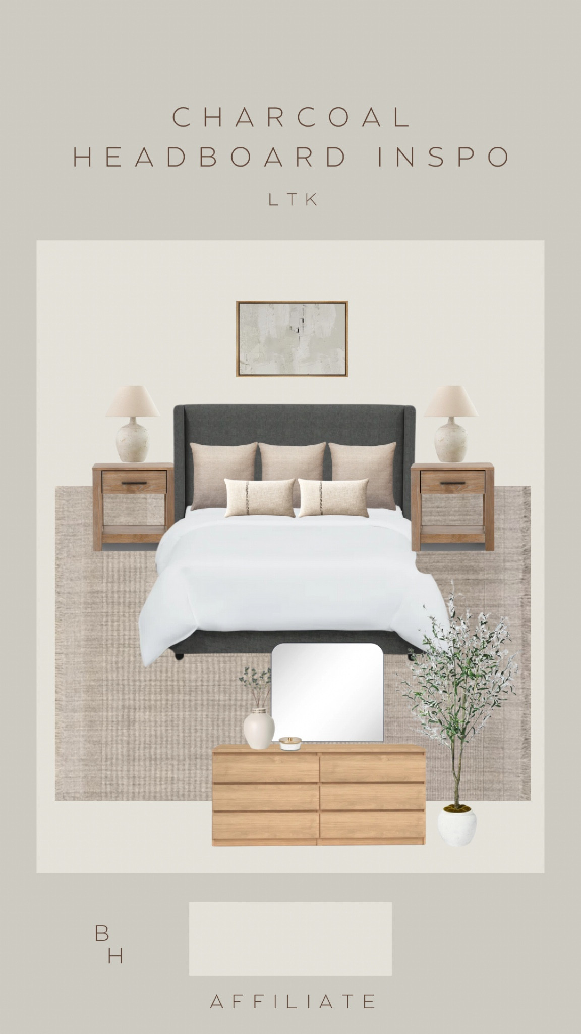 Inspo for primary bedroom with a charcoal headboard!#LTKSpringSale

#LTKhome