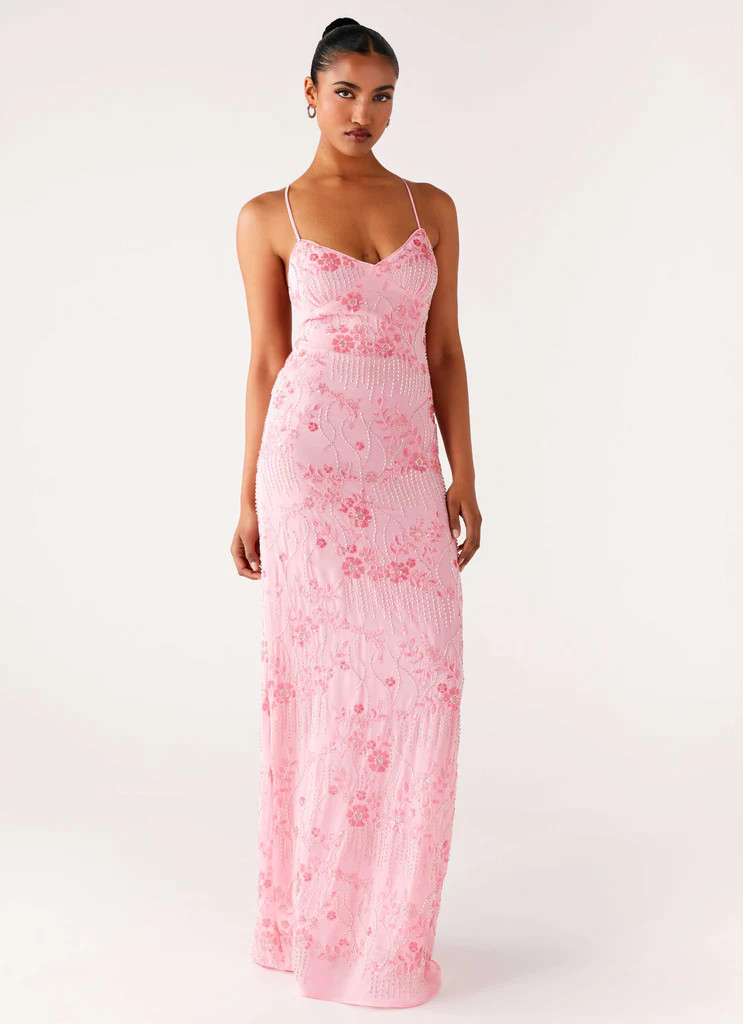 Vietta Sequin Cami Maxi Dress - Pink | Peppermayo (Global)