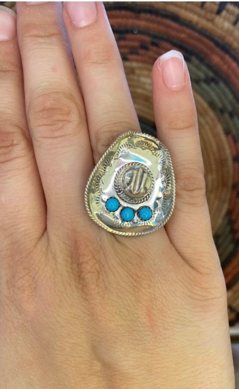 New handmade turquoise cowboy hat ring | Etsy (US)