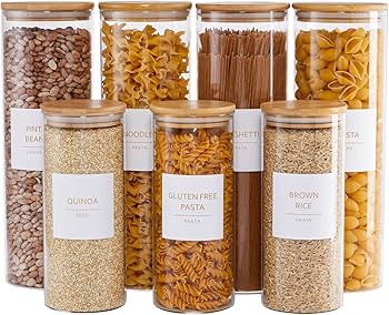 Talented Kitchen 144 Fine Line Pantry Organization Labels for Food Storage Containers, Preprinted... | Amazon (US)
