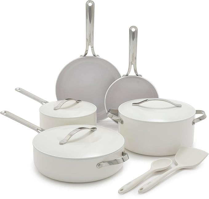 GreenPan Nova 10-Piece Cookware Pots & Pans Set, Oprah’s Favorite Things 2024, PFAS-Free Cerami... | Amazon (US)