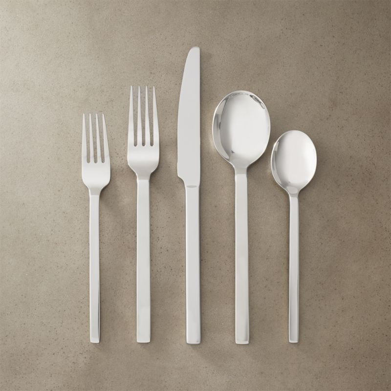 20-Piece Tower Shiny Silver Flatware Set + Reviews | CB2 | CB2