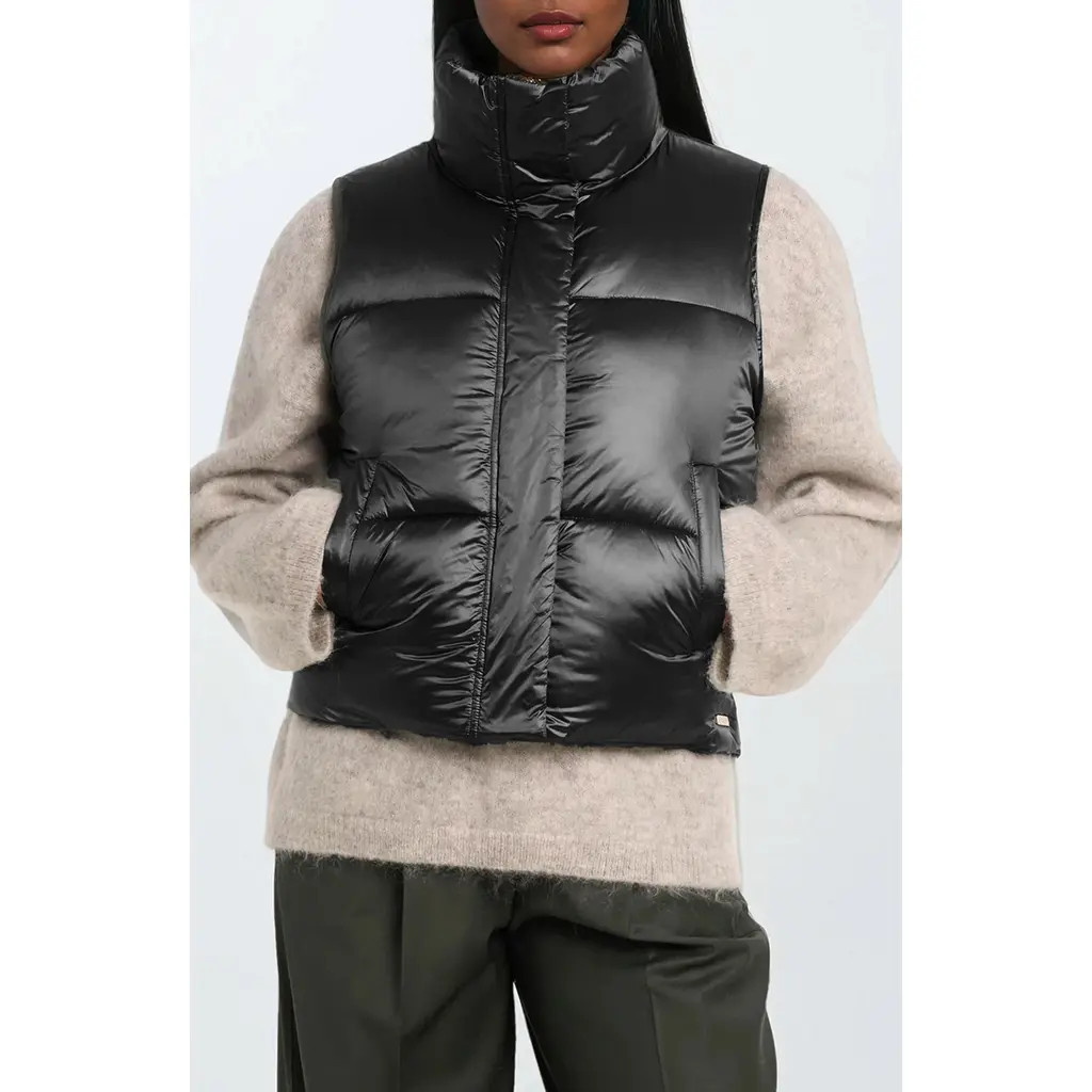 Noize Cropped Puffer Vest in Black at Nordstrom Rack, Size Small | Nordstrom Rack