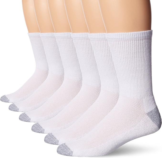 Hanes Men's FreshIQ X-Temp Comfort Cool Crew Socks, 6-Pack | Amazon (US)