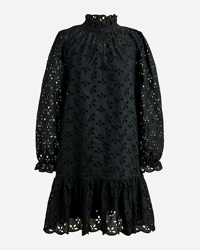 Ruffleneck mini dress in eyelet | J. Crew US