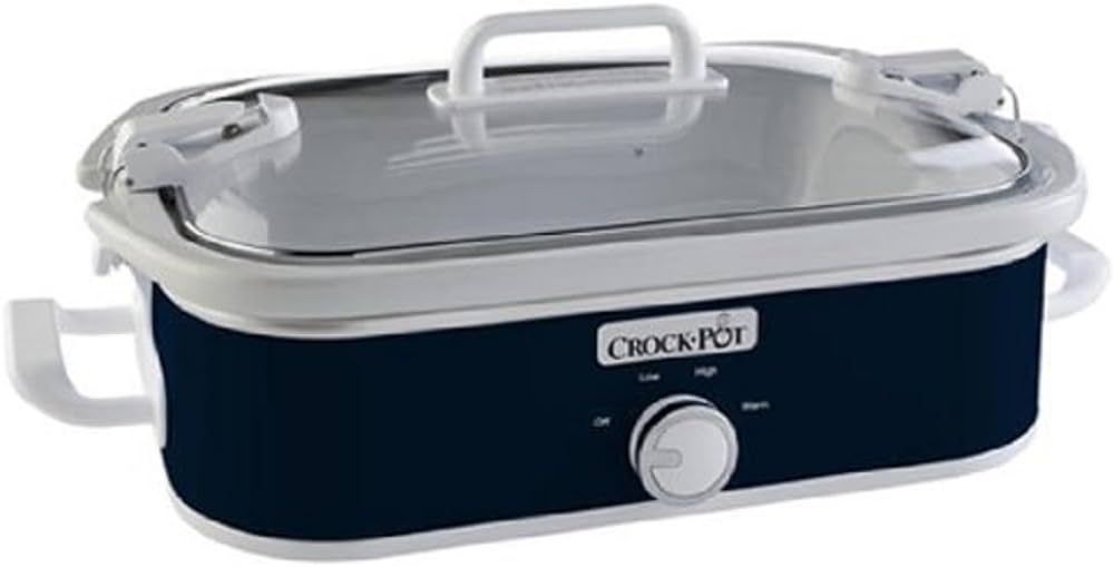 Crock-Pot Small 3.5 Quart Manual Casserole Slow Cooker and Food Warmer, Navy Blue (SCCPCCM350-BL) | Amazon (US)