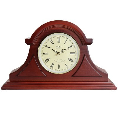 Bedford Clock Collection Redwood Tambour Mantel Clock with Chimes | Target
